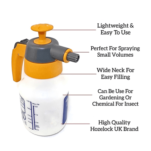 HOZELOCK 1.25L Spray Mist Pressure Sprayer (MADE IN UK) Spray Bottle Large Original - Image 2