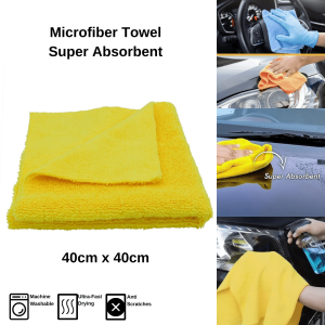 yellow microfiber towel