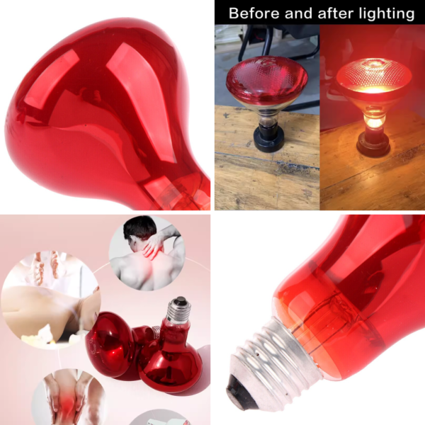 Infrared Light Bulb 275w Multipurpose Tinted Film Heat IR Test Heating Lamp Physiotherapy Lamp Instrument LED Red Light - Image 2