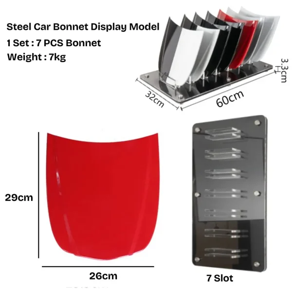 Steel Car Bonnet Display Model Set (1 SET 7 PCS CAR BONNET) Car Hood / Display Coating & PPF - Image 5